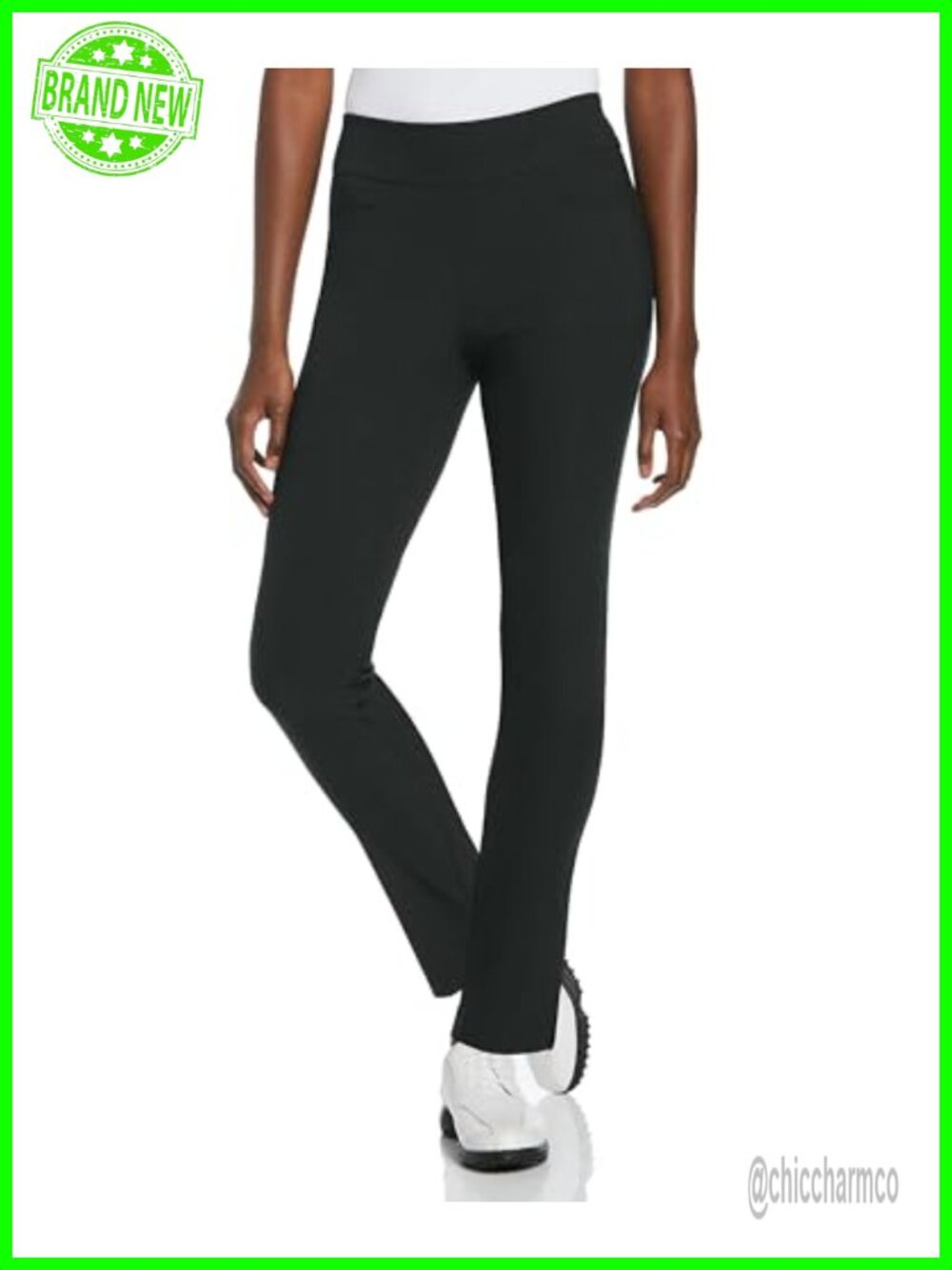 Women's Stretch Golf Pants Pull-On Waist Tummy Control Moisture Wicking Sun